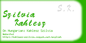 szilvia kahlesz business card